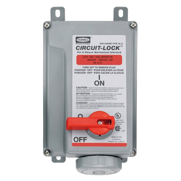 Heavy Duty Products, IEC Pin and Sleeve Devices, Industrial Grade, Female, Mechanically Interlocked Receptacle, 60A 3-Phase Delta 480V AC,